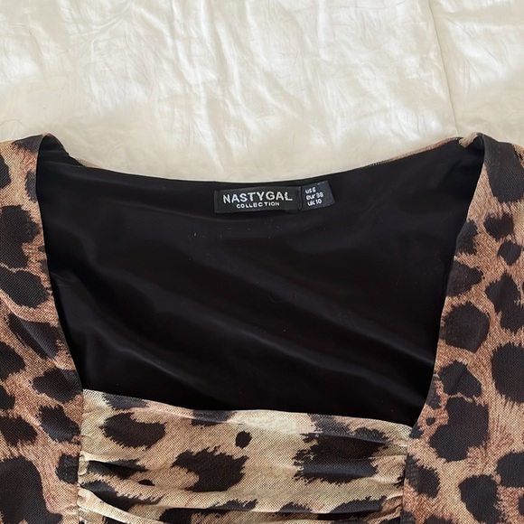 Nasty Gal 🐆 Sheer Long Sleeve Leopard cult top ⚡️ - Picture 5 of 7